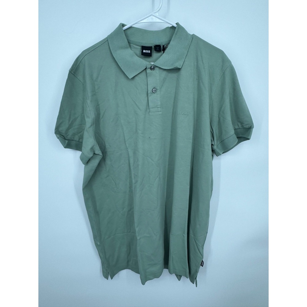 NWT Hugo Boss‎ Firenze Polo Shirt Men's 2XL Pastel Green Pullover Short Sleeve